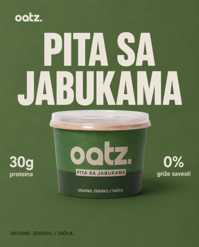 Pita sa jabukom, ali na OATZ način.🥧

Bogat ukus koji voliš, 30 g proteina i bez kompromisa.

Jer desert može da bude i ukusan i pametan izbor.

Ukusno. Zdravo. I tačka.👌🍏